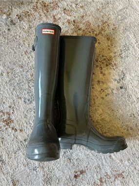 NWOT Hunter Tall Rain Boot in Slate Grey - Classic Waterproof Wellies